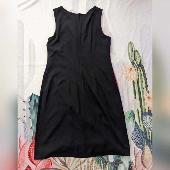 Nine West Black, Purple, & Pink Color Block Sleeveless Shift Dress - Picture 3 of 4